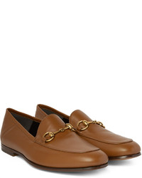 Slippers en cuir tabac Gucci