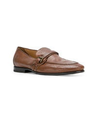 Slippers en cuir tabac Silvano Sassetti