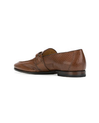 Slippers en cuir tabac Silvano Sassetti