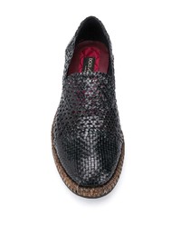 Slippers en cuir tressés noirs Dolce & Gabbana