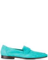 Slippers en cuir turquoise Andrea Ventura