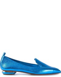 Slippers en cuir turquoise Nicholas Kirkwood