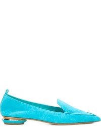 Slippers en cuir turquoise Nicholas Kirkwood