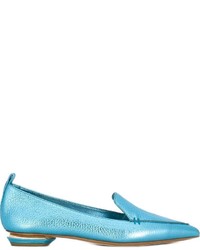 Slippers en cuir turquoise Nicholas Kirkwood