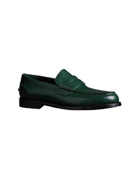 Slippers en cuir vert foncé Burberry