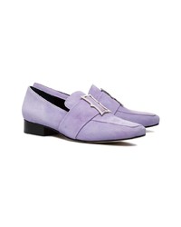 Slippers en cuir violet clair Dorateymur