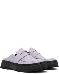 Slippers en cuir violet clair Viron