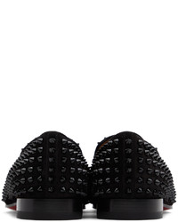 Slippers en daim à clous noirs Christian Louboutin