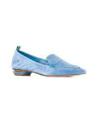 Slippers en daim bleu clair Nicholas Kirkwood