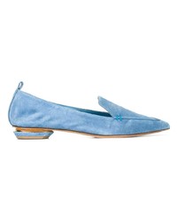 Slippers en daim bleu clair Nicholas Kirkwood