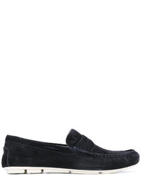 Slippers en daim bleu marine Armani Jeans
