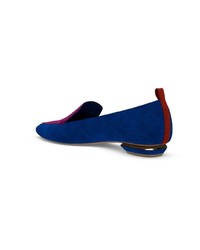 Slippers en daim bleu marine Nicholas Kirkwood