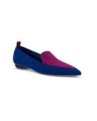 Slippers en daim bleu marine Nicholas Kirkwood