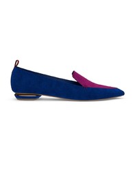 Slippers en daim bleu marine Nicholas Kirkwood