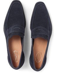 Slippers en daim bleu marine