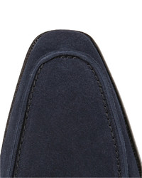 Slippers en daim bleu marine