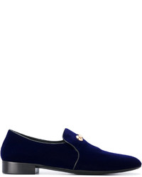 Slippers en daim bleu marine Giuseppe Zanotti Design