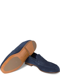 Slippers en daim bleu marine