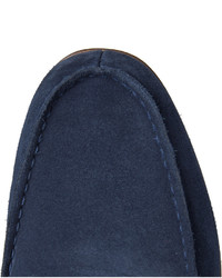 Slippers en daim bleu marine