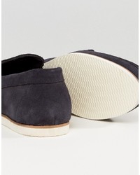 Slippers en daim bleu marine Asos