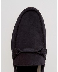 Slippers en daim bleu marine Asos