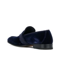 Slippers en daim bleu marine Salvatore Ferragamo