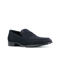 Slippers en daim bleu marine Tod's