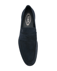 Slippers en daim bleu marine Tod's