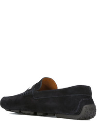 Slippers en daim bleu marine Bally