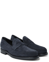 Slippers en daim bleu marine Tod's