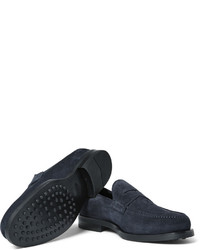 Slippers en daim bleu marine Tod's