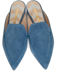 Slippers en daim bleus Nicholas Kirkwood