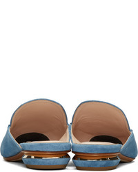 Slippers en daim bleus Nicholas Kirkwood