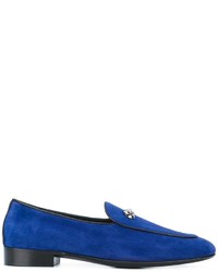 Slippers en daim bleus Giuseppe Zanotti Design