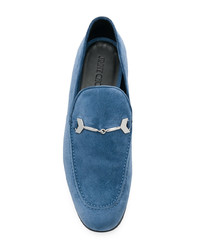 Slippers en daim bleus Jimmy Choo