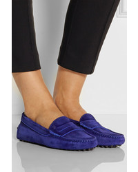 Slippers en daim bleus Tod's