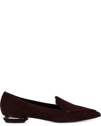 Slippers en daim bordeaux Nicholas Kirkwood