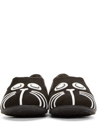 Slippers en daim brodés noirs Marc by Marc Jacobs