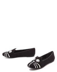 Slippers en daim brodés noirs Marc by Marc Jacobs