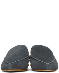 Slippers en daim gris foncé Nicholas Kirkwood