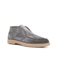 Slippers en daim gris Santoni