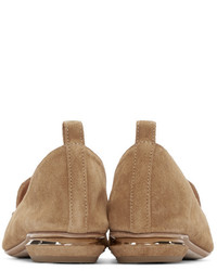 Slippers en daim marron clair Nicholas Kirkwood