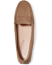 Slippers en daim marron clair Tod's