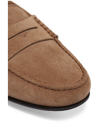 Slippers en daim marron clair Tod's