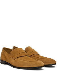 Slippers en daim marron clair Zegna