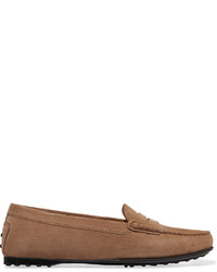 Slippers en daim marron clair Tod's