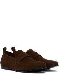 Slippers en daim marron foncé Officine Generale