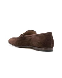 Slippers en daim marron foncé Salvatore Ferragamo