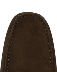 Slippers en daim marron foncé Tod's