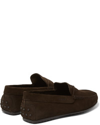 Slippers en daim marron foncé Tod's